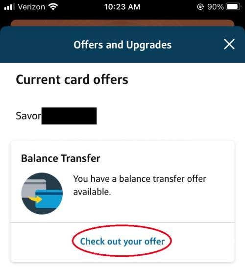 Current balance transfer offers for a Capital One card