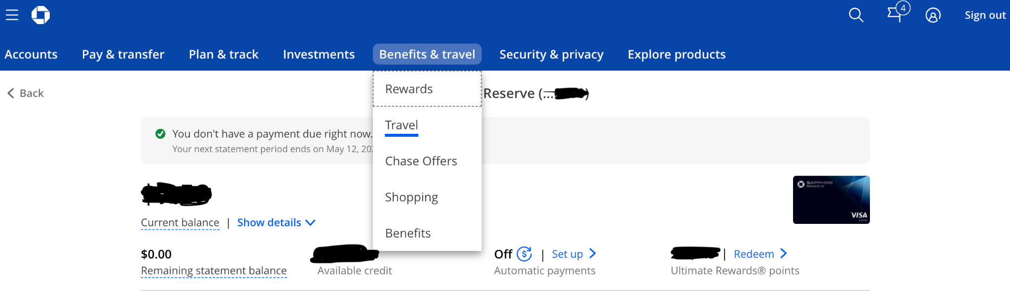 Once you select “Travel”, you'll go to the Chase Travel landing page to begin your search.