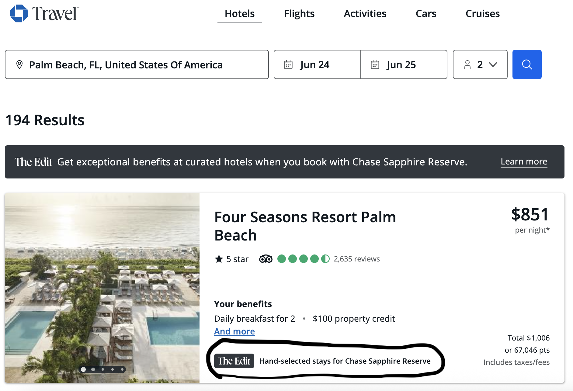 Look for a property that says it’s part of The Edit collection in the bottom part of the tile. Select the property and proceed with the booking process. Select your desired room and proceed to checkout.
