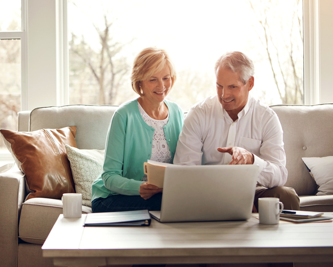 A couple developing a strategy to secure a comfortable retirement.