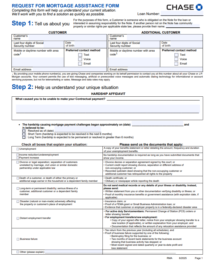 A sample RMA form.